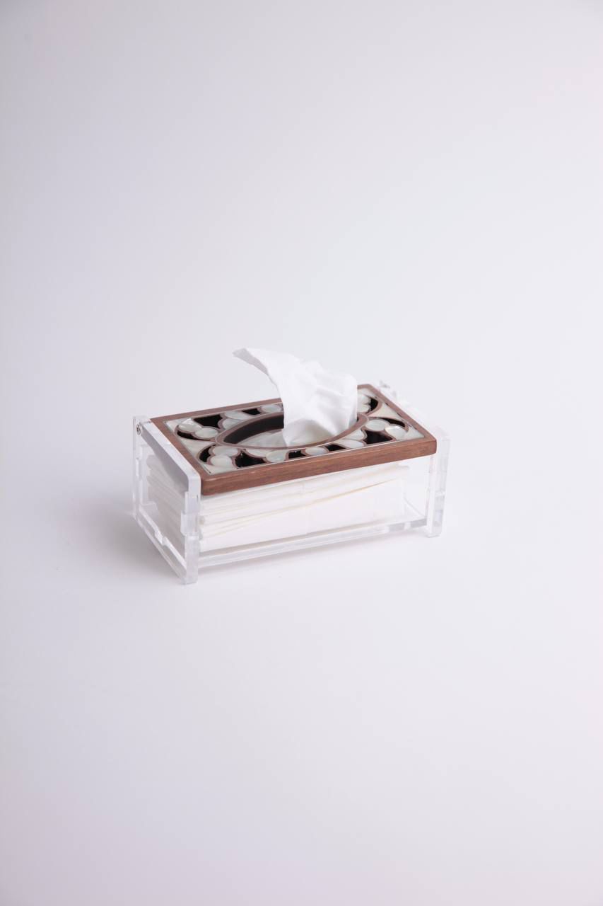 Tissue Box acrylic pattern : Msadaf top( Small) dark brown
