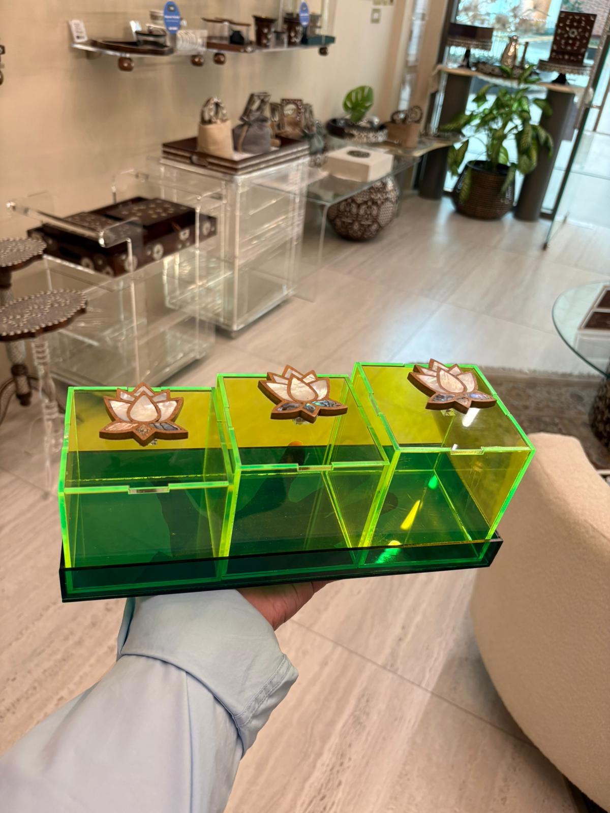 Square Storage Box With Tray