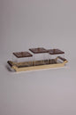 Golden tray with 3 boxes
