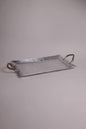 Rectangular metal serving tray