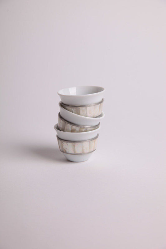 coffee cups set with msadaf line pattern -
