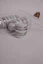 coffee cups set with msadaf triangle line pattern - with plixiglass box