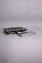 Set of serving trays consists of metal and msadaf wooden rectangular shape