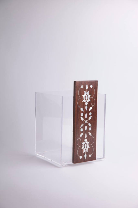 Acrylic Trash Bin Pattern Msadaf Single Flower