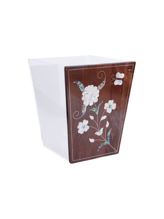 Acrylic Trash Bin Pattern Msadaf 3 Flower Design