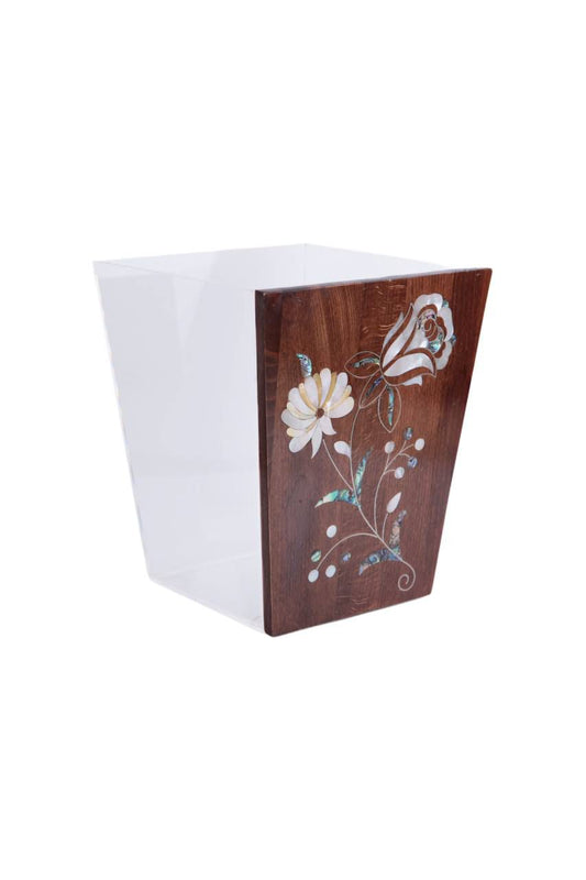 Acrylic Trash Bin Pattern Msadaf 2 Flower Design