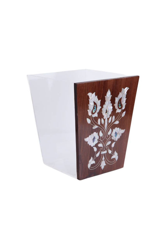 Acrylic Trash Bin Pattern Msadaf  Flower Design