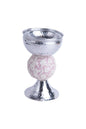 Round Shell Metal Incense Burner With Silver & Pink