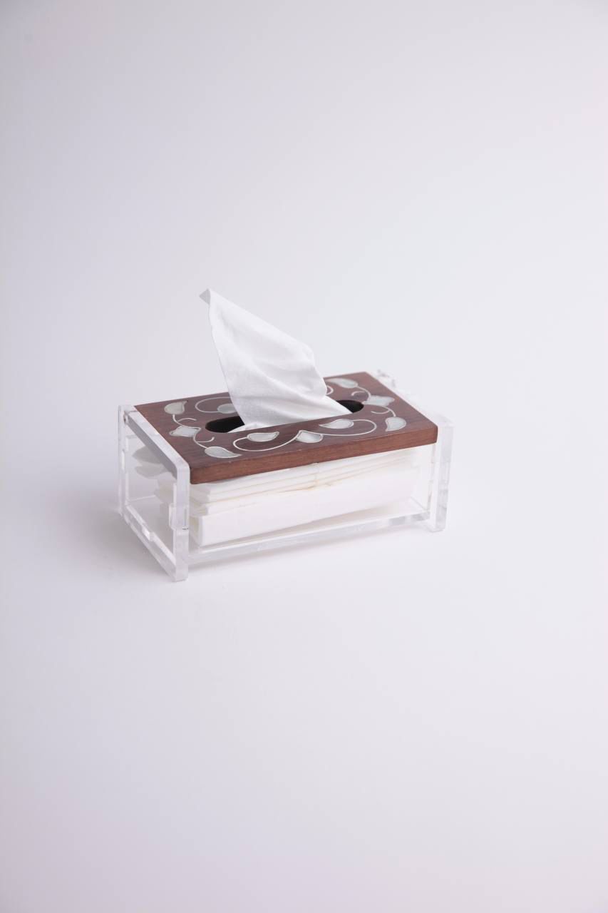 Tissue box acrylic pattern: Msadaf top flower( Small) Dark brown