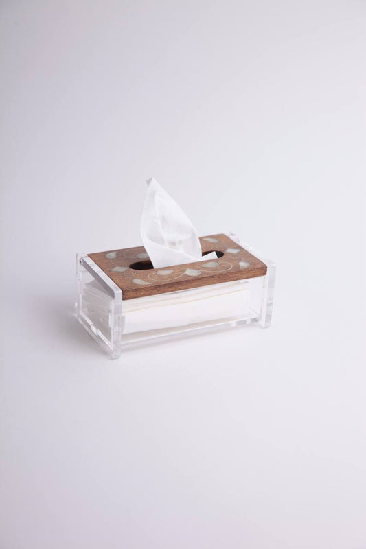 Tissue box acrylic pattern: Msadaf top flower( Small) brown