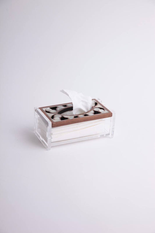 Tissue Box acrylic pattern : Msadaf top( Small) dark brown