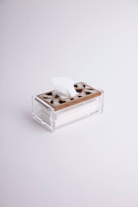 Tissue box acrylic pattern: Msadaf top ( Small)brown