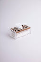Tissue box acrylic pattern: Msadaf top ( Small)brown