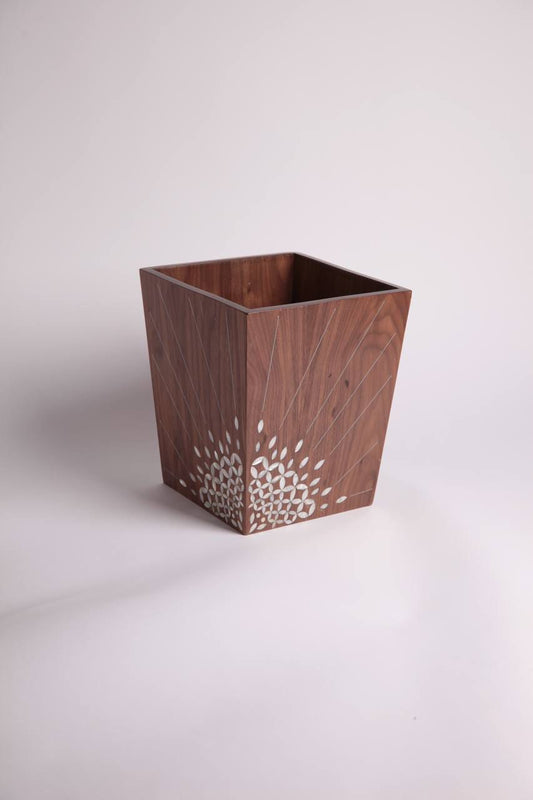 Trash Bin Wood Msadaf Pattern : Beehive Design