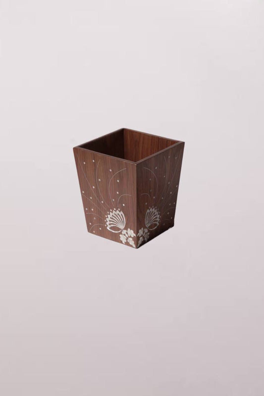 Trash Bin Wood Msadaf Pattern : Butterfly Design