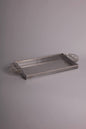 rectangular metal tray with half plixiglass with white stars holder
