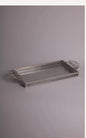 Rectangular metal tray with half Plexiglas with yellow stars holder