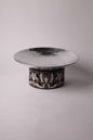Msadaf Wooden Round  Base With Metal Tray 1