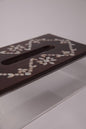 Acrylic Tissue Box Top Wooden Msadaf Line Flower Pattern