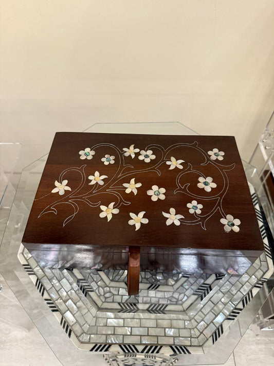 Rectangular Wooden Msadaf Box ( Flower Pattern )