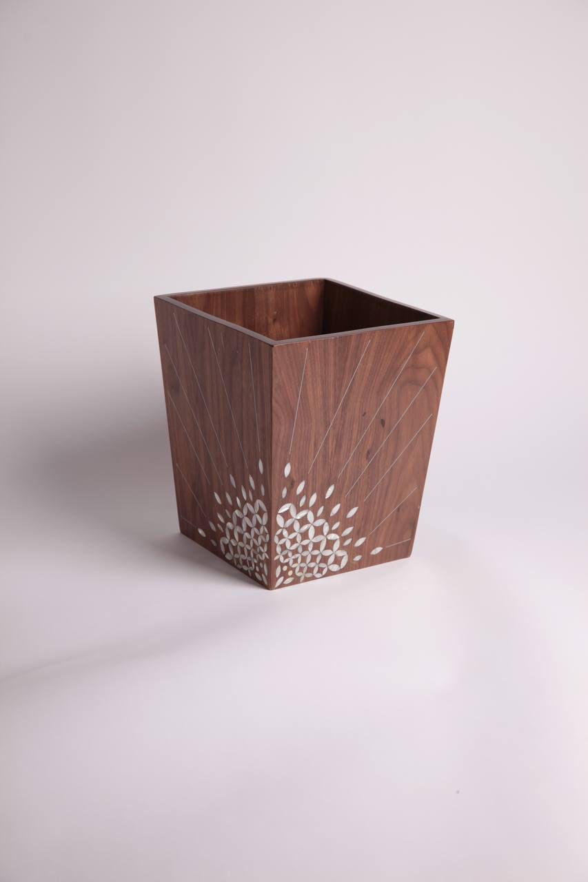 Trash Bin Wood Msadaf Pattern : Beehive Design