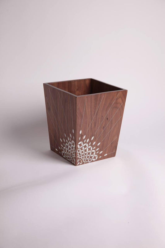 Trash Bin Wood Msadaf Pattern : Beehive Design