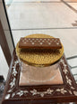 Circle Plexiglass Box With Golden Cover With Msadaf Wooden Handle Size Small