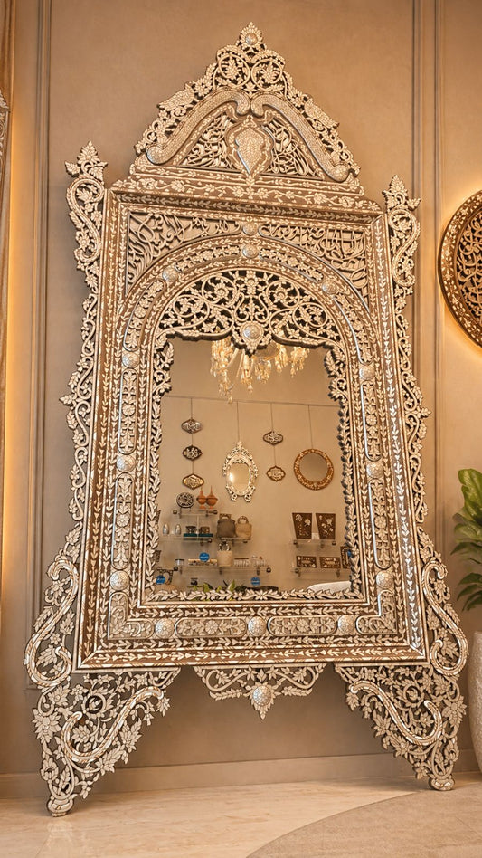 Msadaf Wooden Mirror