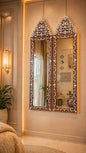 Msadaf Wooden Long Mirror ( Set Of 2 )