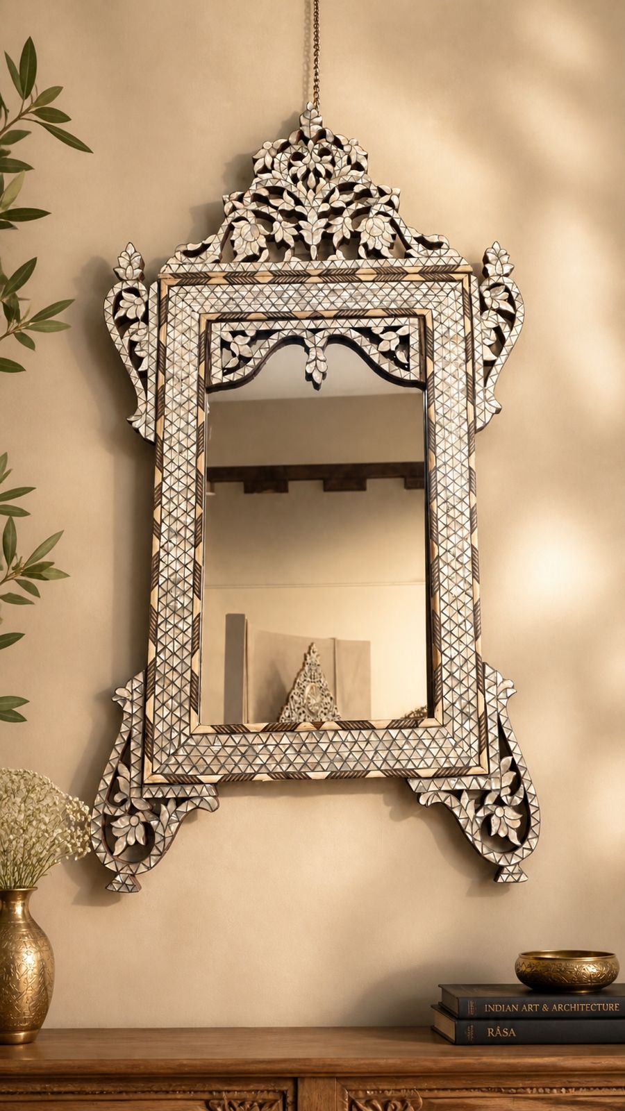 Msadaf  Wooden Mirror