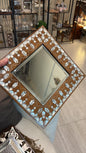 Wooden Msadaf Square Mirror