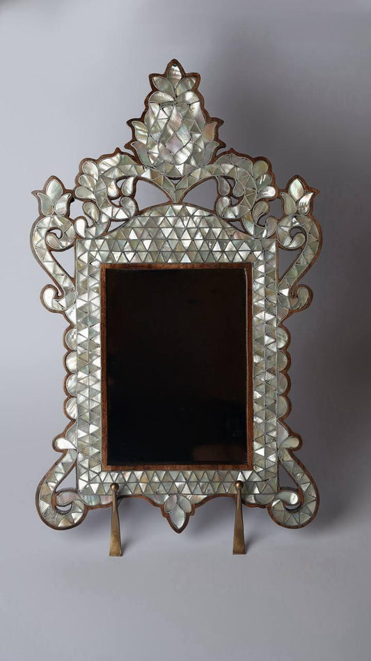 Masdaf Wooden Mirror Small White