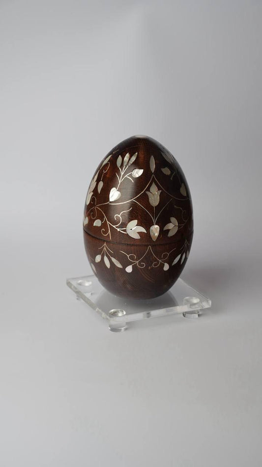 Msadaf Wooden Box Egg Shape Big Size