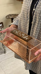 Rectangular Box With Acrylic Cover With Msadaf Wooden Handle