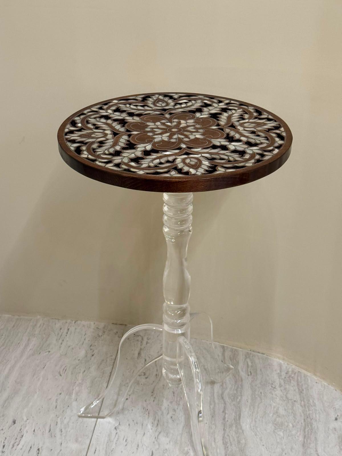 Msadaf Wooden New Table ( Legs Acrylic )